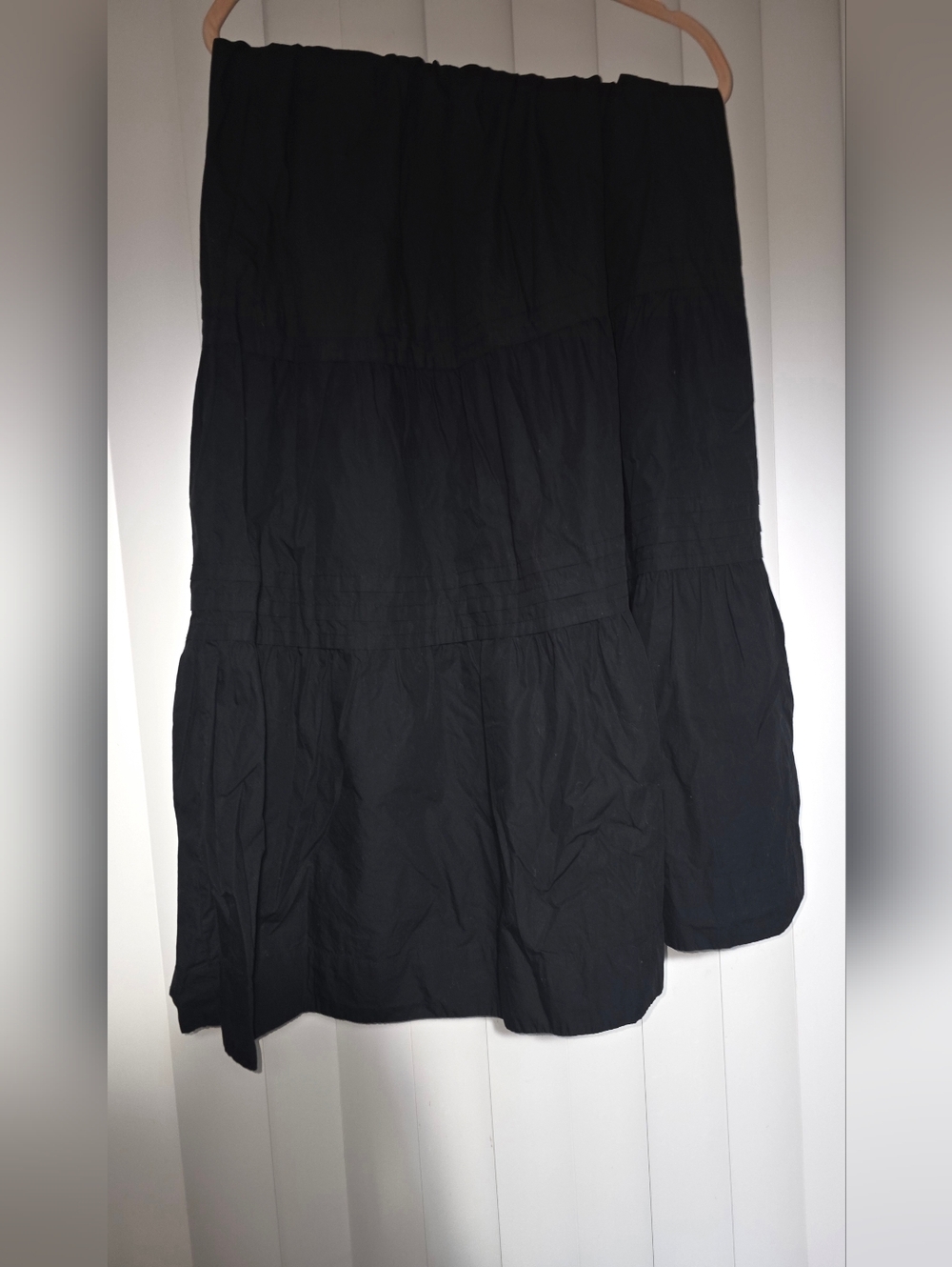 Quince Black Tiered Maxi Skirt L